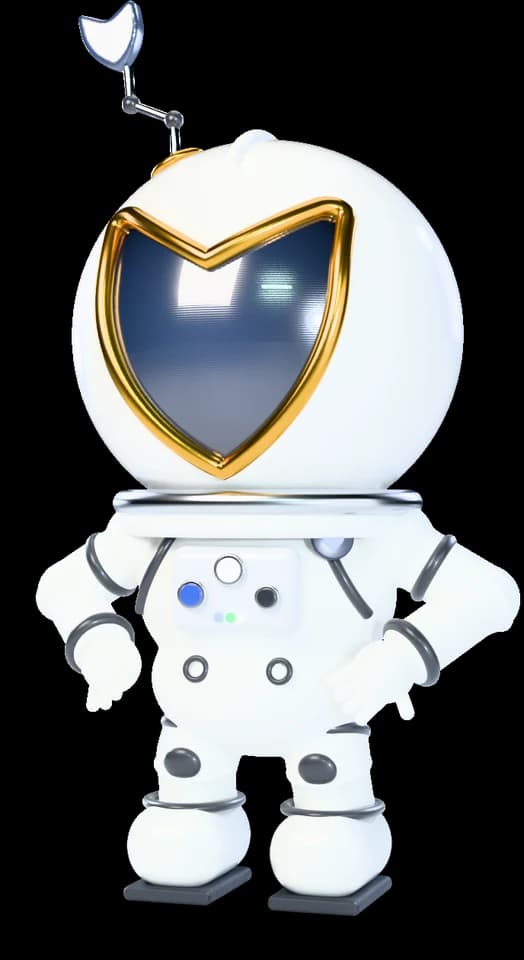Hate, the TRINITY mascot with a V visor